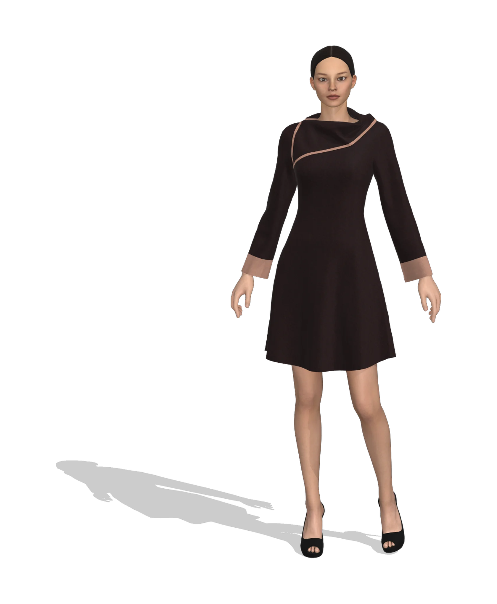 KDscion p24 full sleeve a-line dress